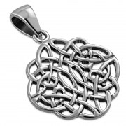 Small Light Round Celtic Knot Silver Pendant, pn513